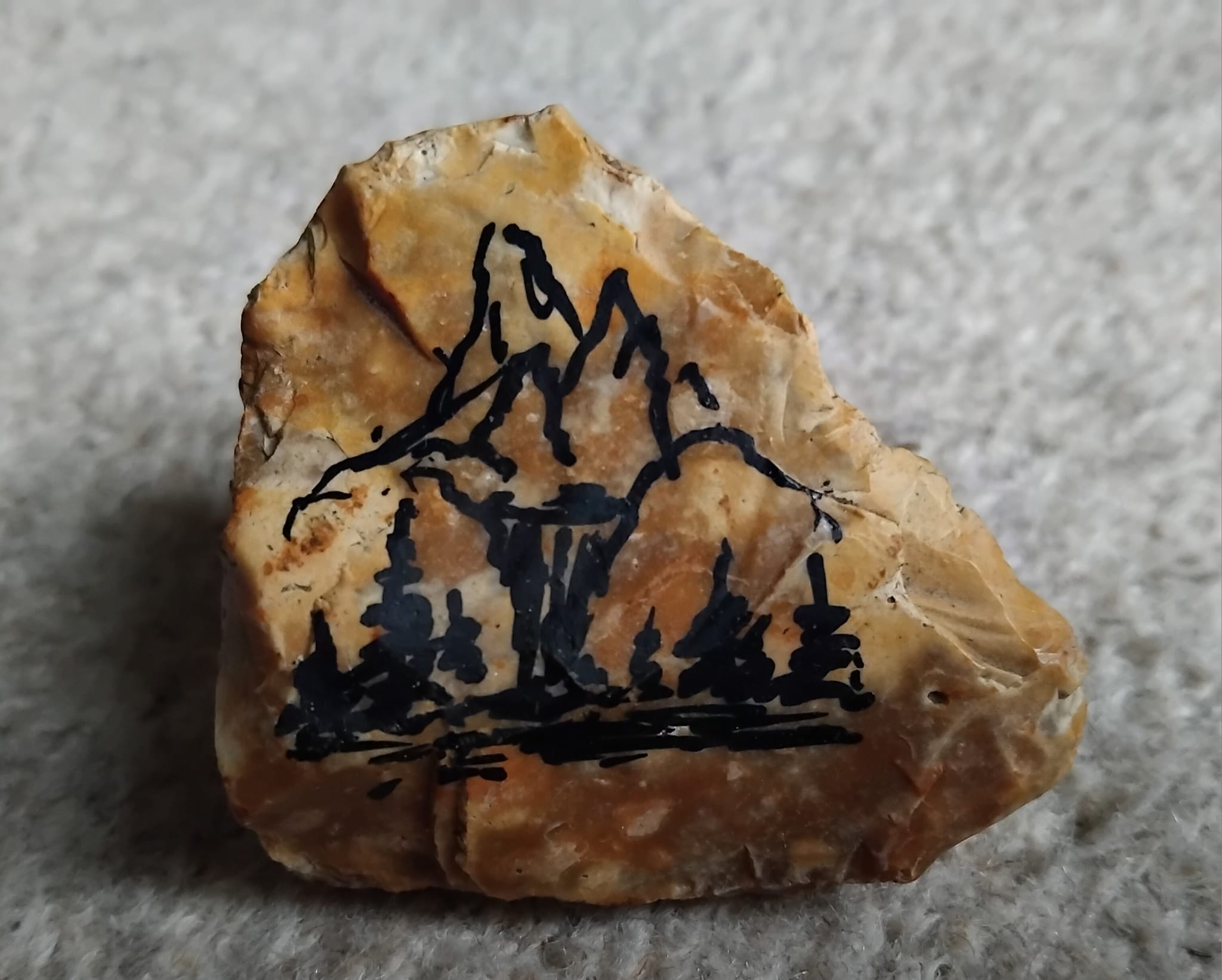 Zen painting on stones