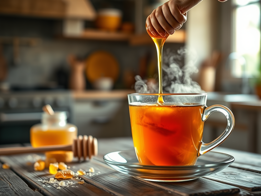 Does heat impact the quality of honey in hot drinks?