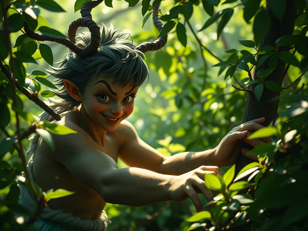 Puck, Green Man, and Robin Hood as forest spirits